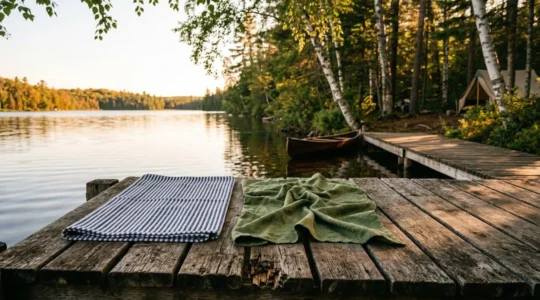 Scène comparative évoquant deux philosophies du naturisme, ambiance sereine et réflexive