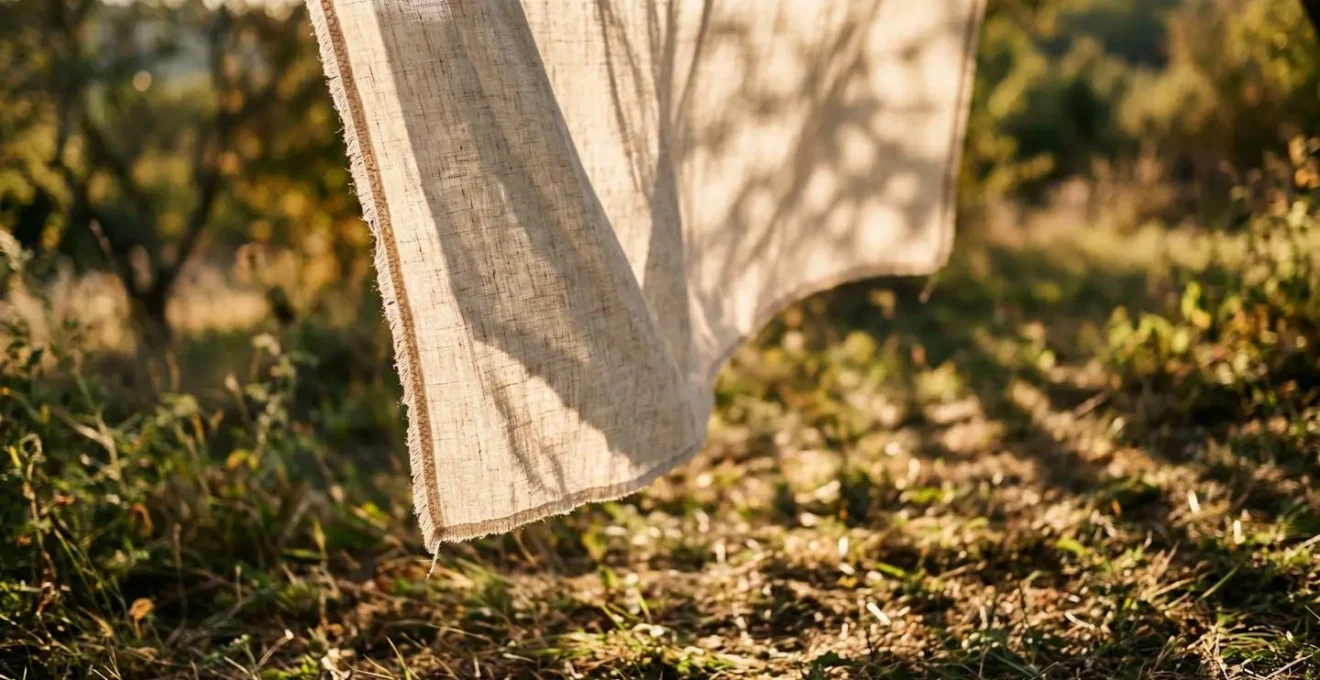 Composition symbolique illustrant l'équilibre entre intimité et ouverture dans un espace de vie extérieur naturiste