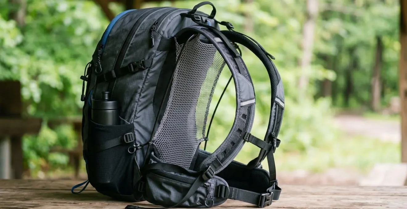Sac à dos de bikepacking avec système de dos en filet aéré