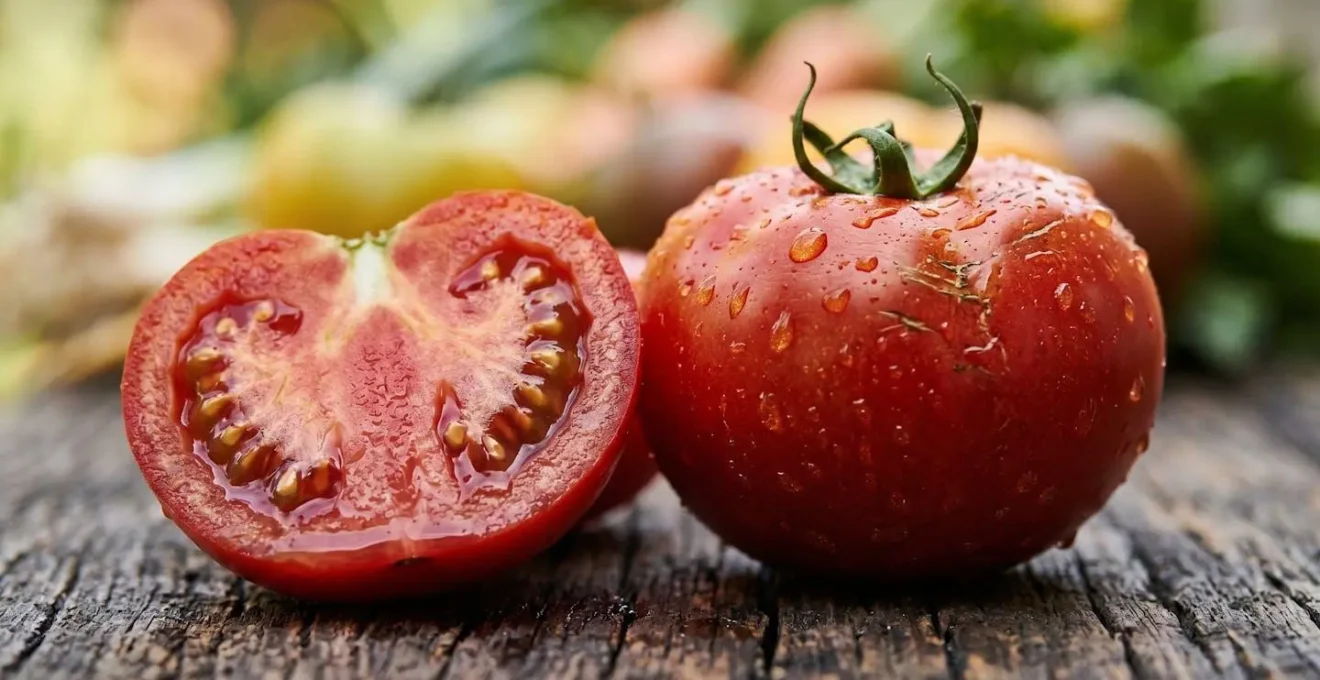 Gros plan sur des tomates biologiques locales mûres à maturité optimale